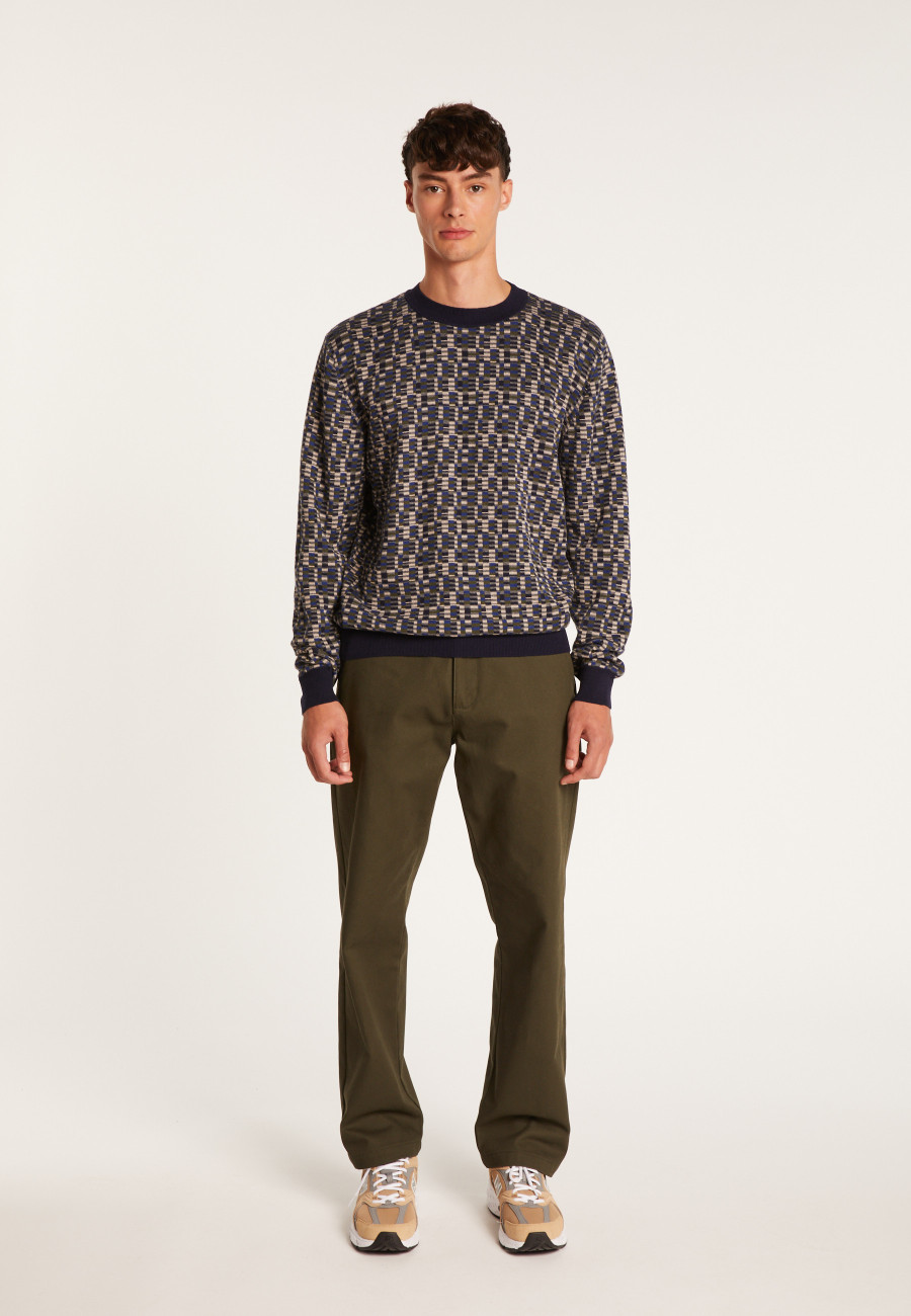 Graphic cotton and wool sweater - Lorente