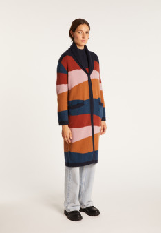 Long multicoloured cashmere cardigan - Saison