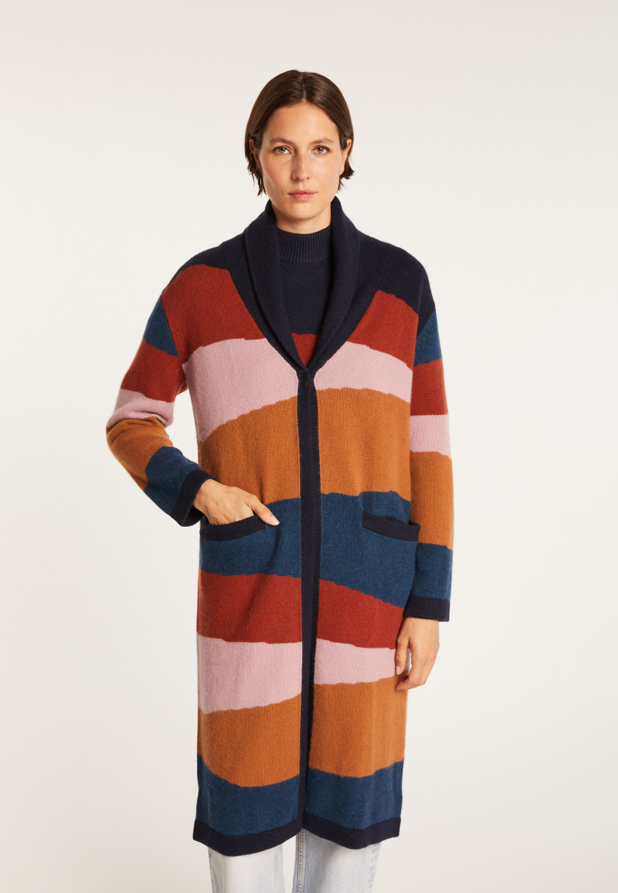 Long multicoloured cashmere cardigan - Saison