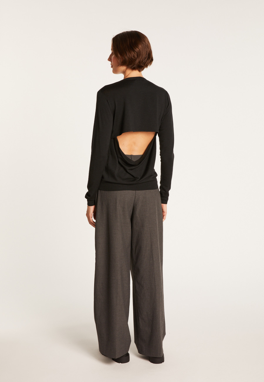 Open-back jumper made of wool and silk - Embrun 