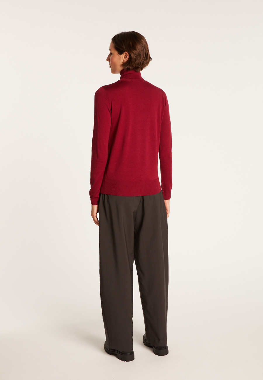 Polo neck jumper in merino wool - Elisa 