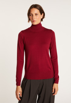 Polo neck jumper in merino wool - Elisa 