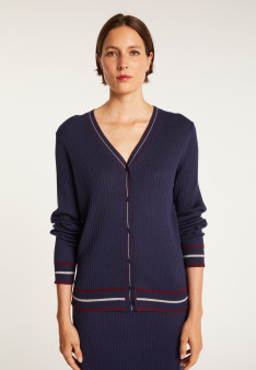 Ribbed wool cardigan - Emblème