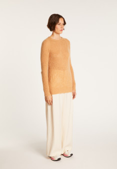 Long hemstitched jumper made of mohair - Emeline