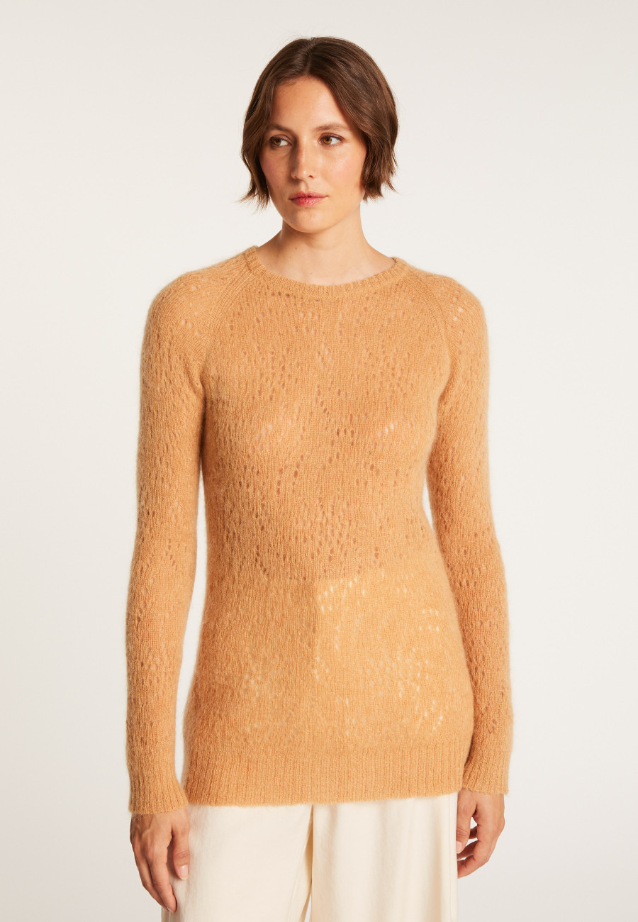 Long hemstitched jumper made of mohair - Emeline