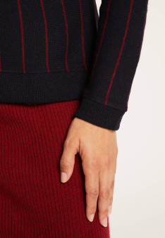 Wool and cotton jumper with tennis stripes - Eternel
