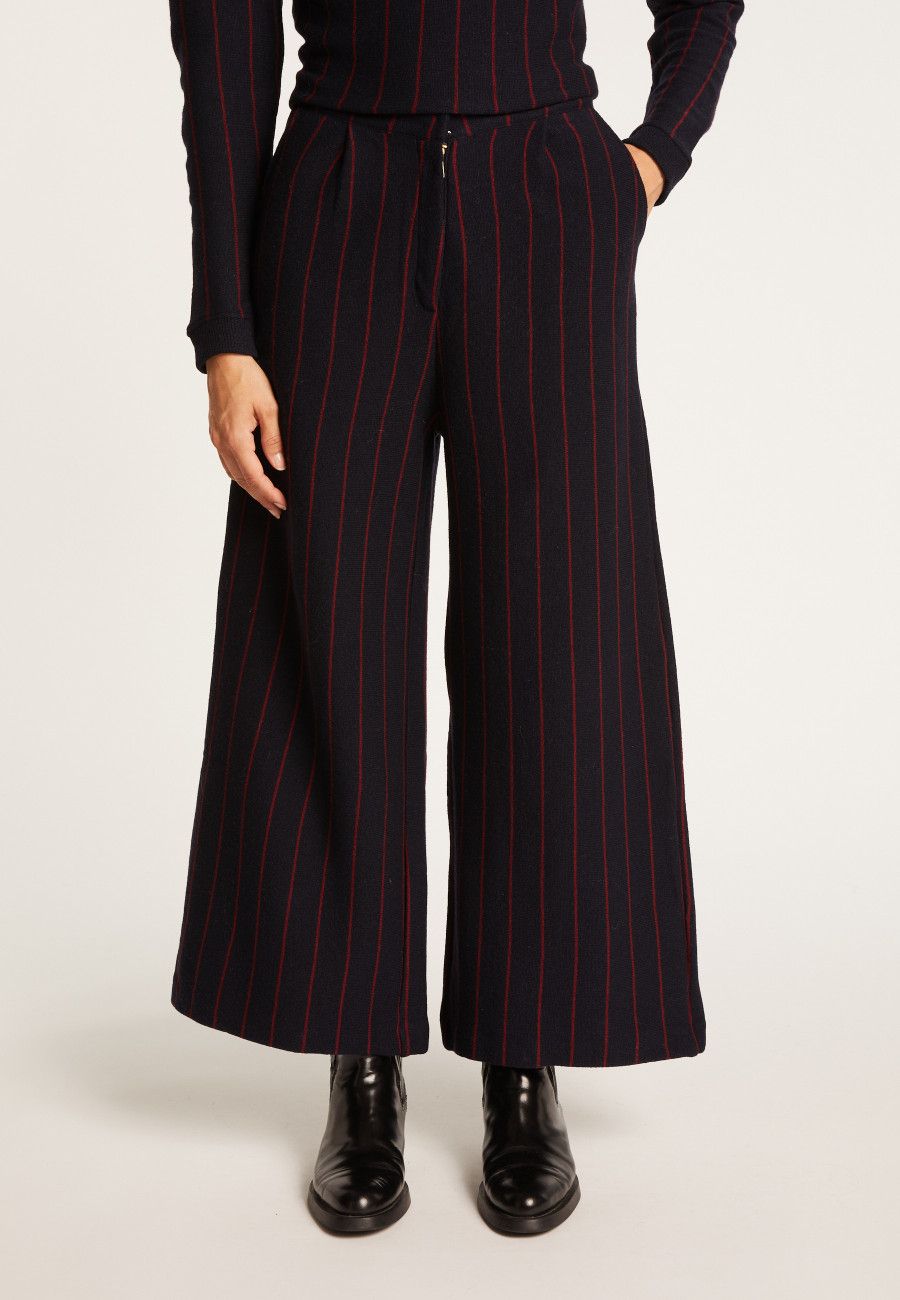 Wool and cotton trousers with tennis stripes - Etienne