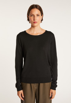 Wool and silk jumper with a slit in the back - Euphrosine