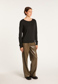 Wool and silk jumper with a slit in the back - Euphrosine