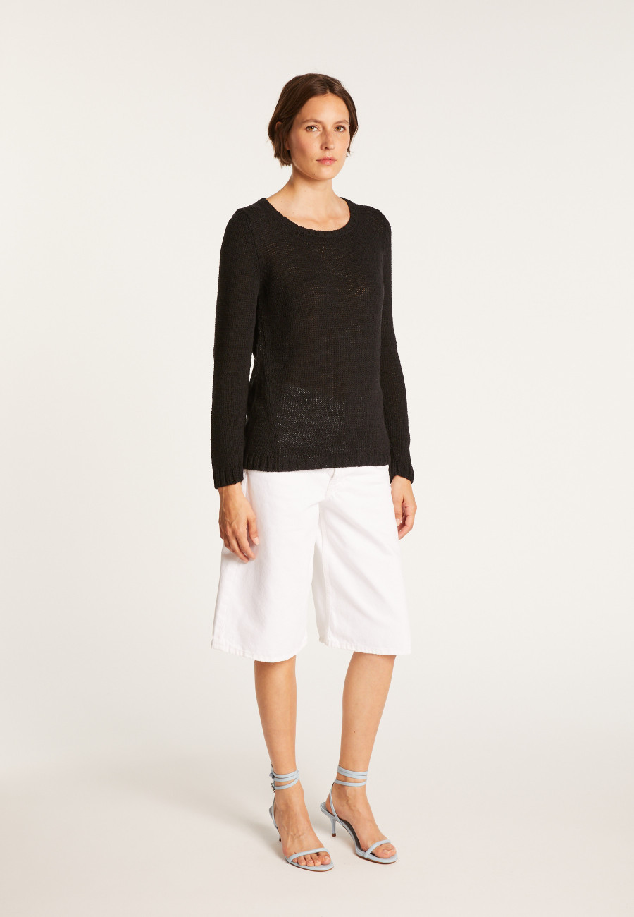 Cotton and wool silk round neck sweater - Benji