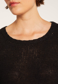 BENJI. PULL COL ROND LAINE ET COTON