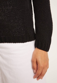 BENJI. PULL COL ROND LAINE ET COTON