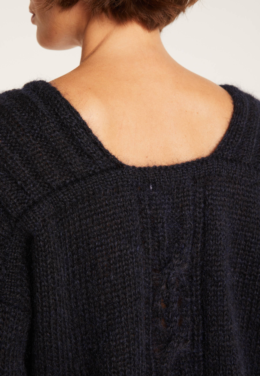 Pull en mohair dos torsadé - Gwen