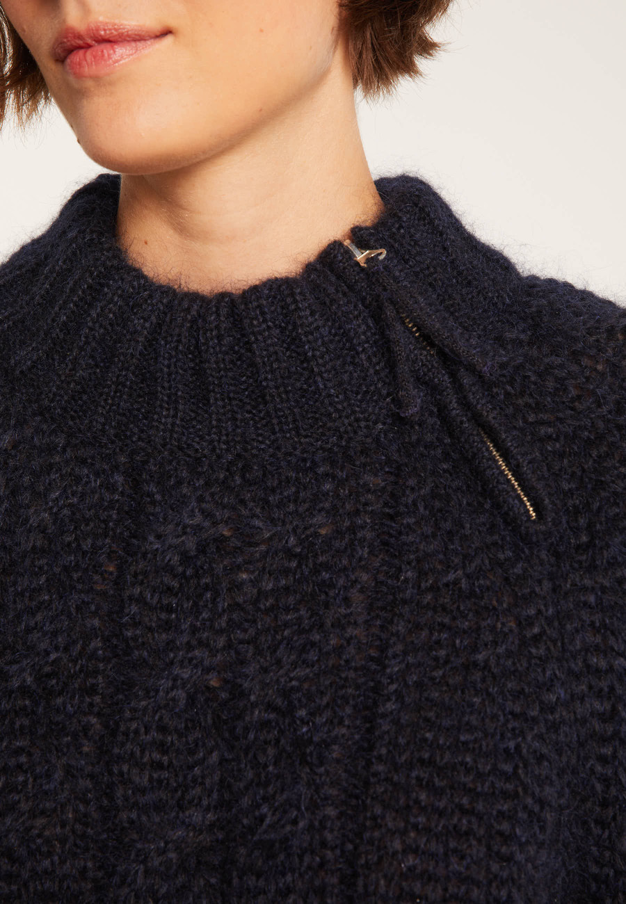 Zipped high-neck mohair sweater - Gilda