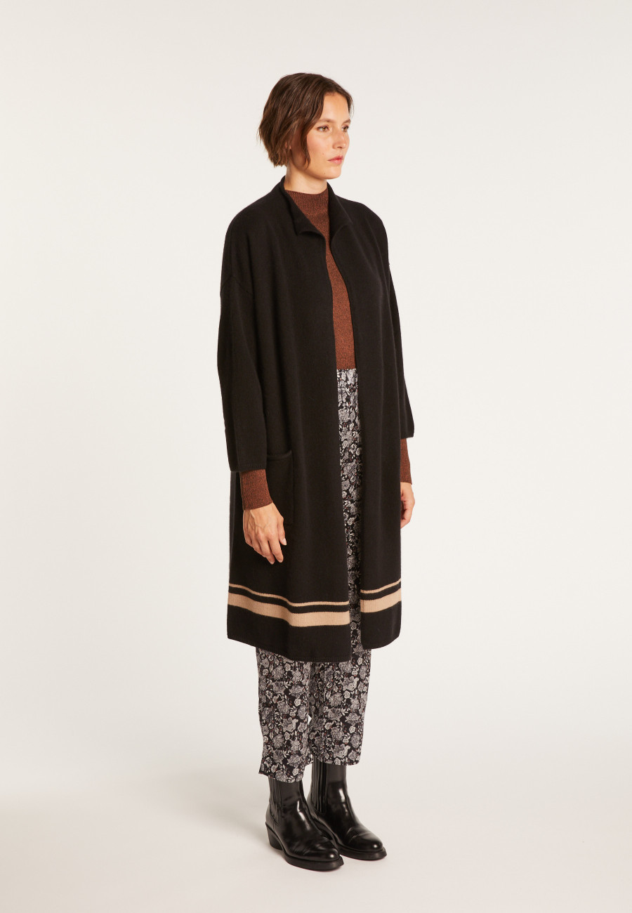 2-ply cashmere coat with high collar - Dorys