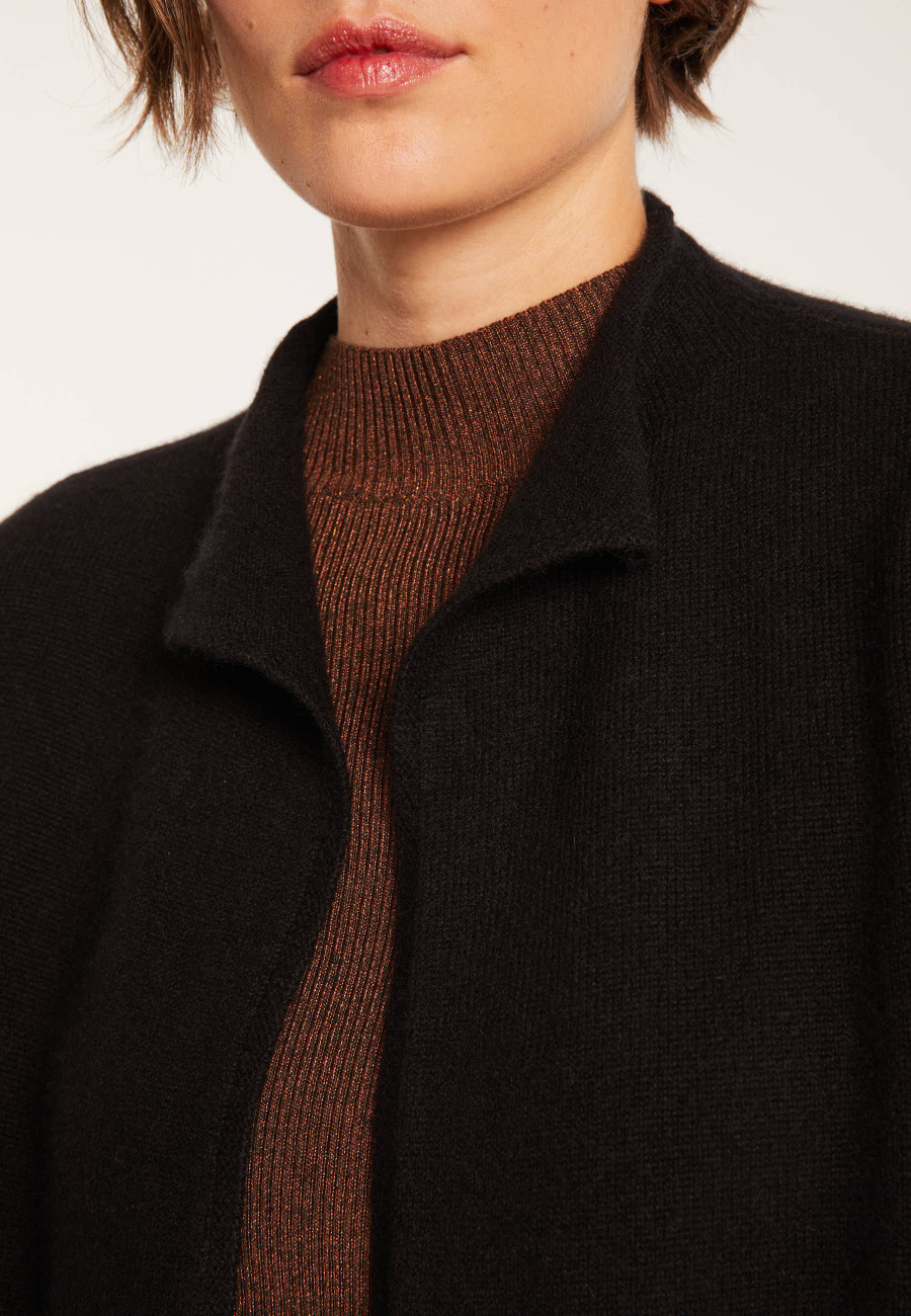 2-ply cashmere coat with high collar - Dorys