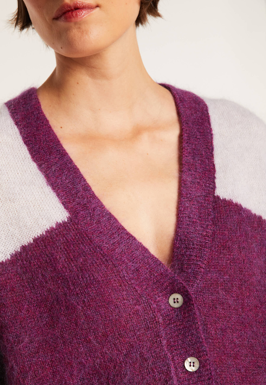 V-neck mohair cardigan - Flora