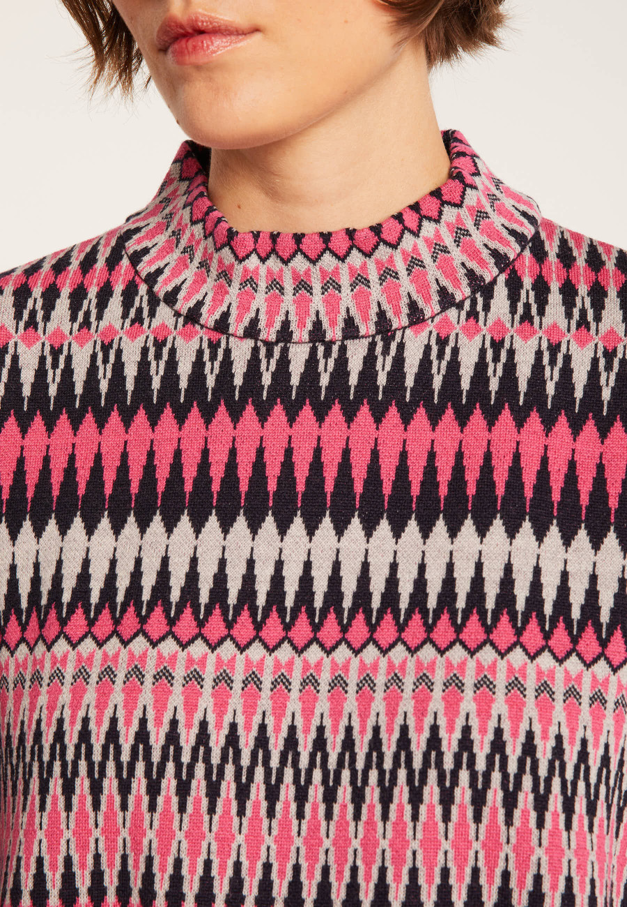 Wool sweater with Aztec patterns - Fidji