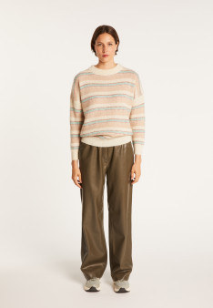 Round-neck striped mohair sweater - Charlie