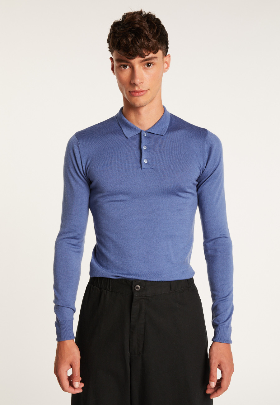 Man poloshirt 100% wool Evan