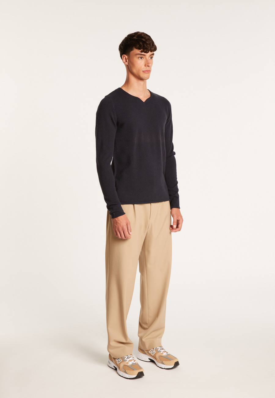 Cashmere jumper with grandad neckline - Henry