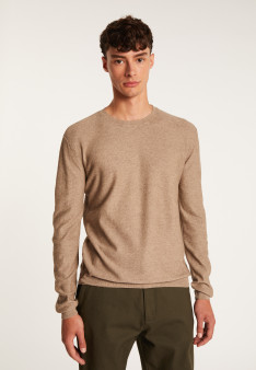 Cotton and cashmere crew neck jumper - Hizoka