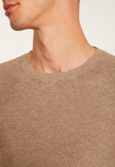 Cotton and cashmere crew neck jumper - Hizoka