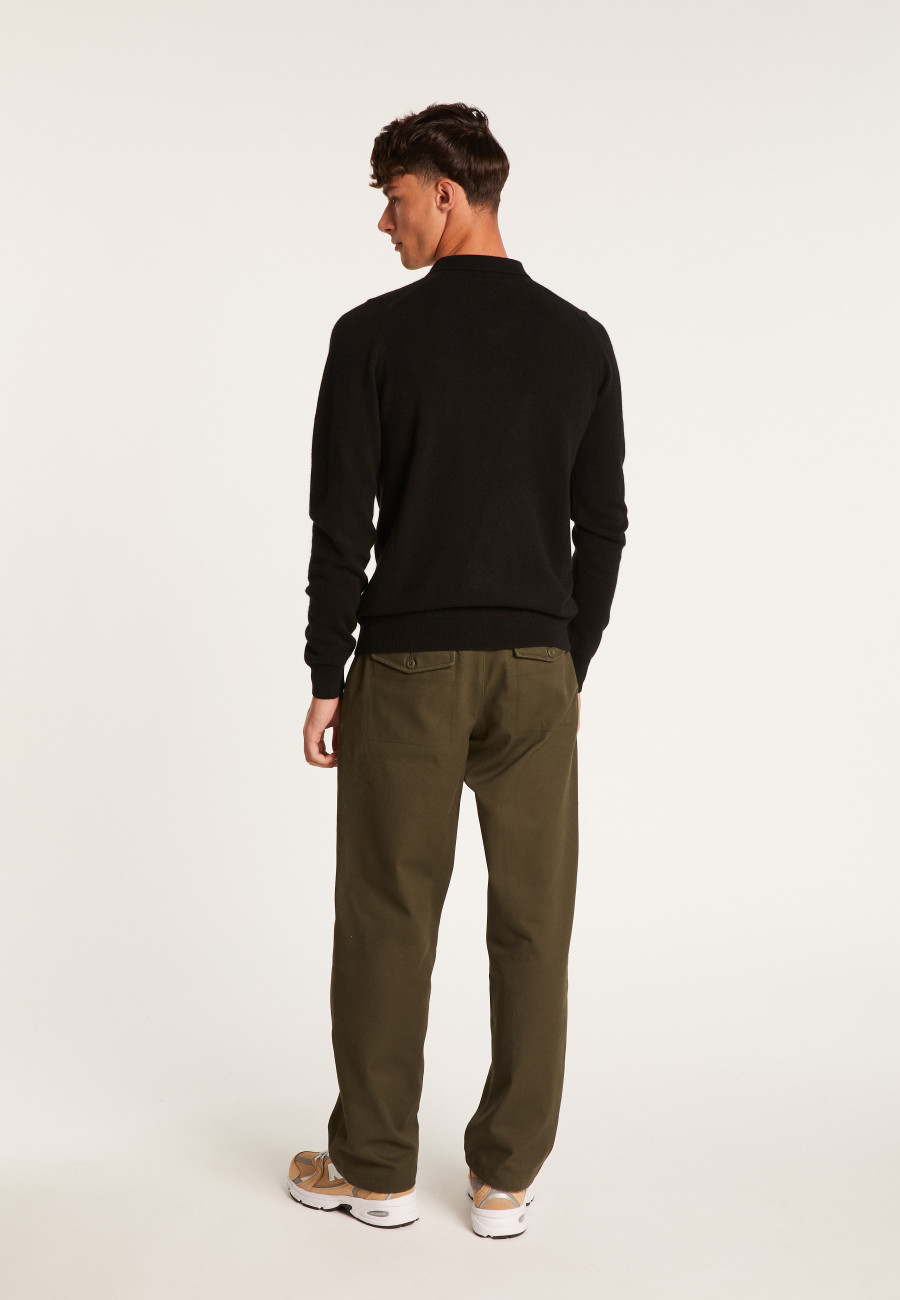 long-sleeved polo shirt in 100% cashmere-BILLY