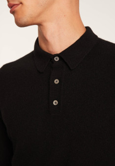 long-sleeved polo shirt in 100% cashmere-BILLY