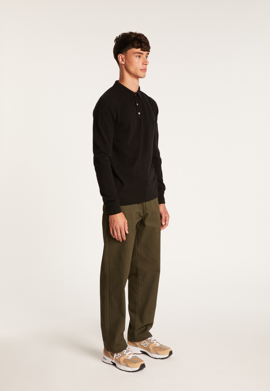 long-sleeved polo shirt in 100% cashmere-BILLY