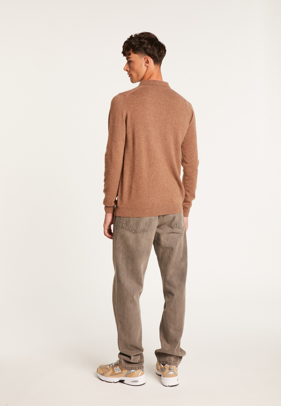 long-sleeved polo shirt in 100% cashmere-BILLY