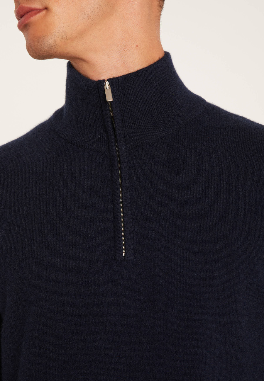 Cashmere sweater with zip neck - Emile