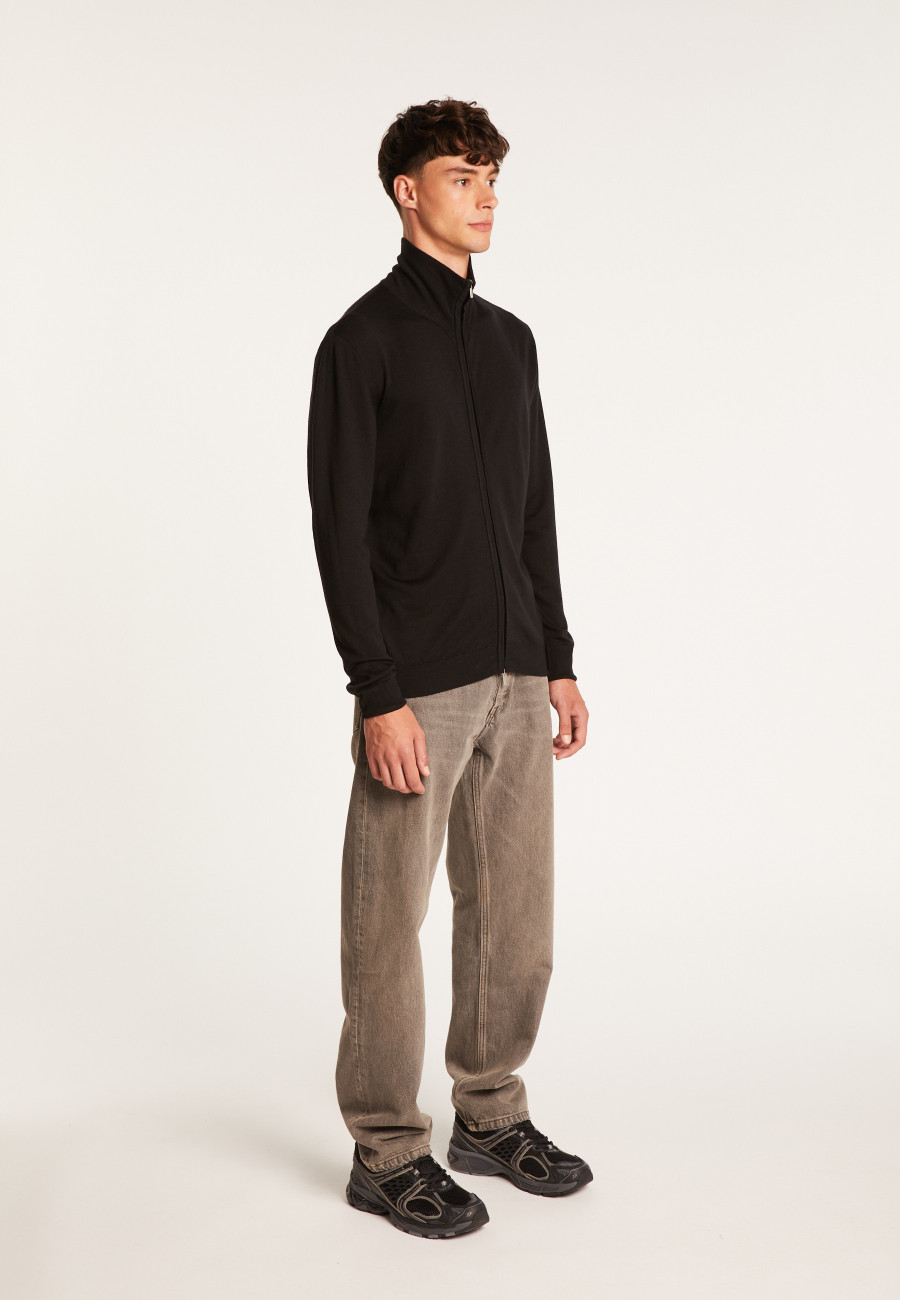 Zipped wool cardigan - Estian