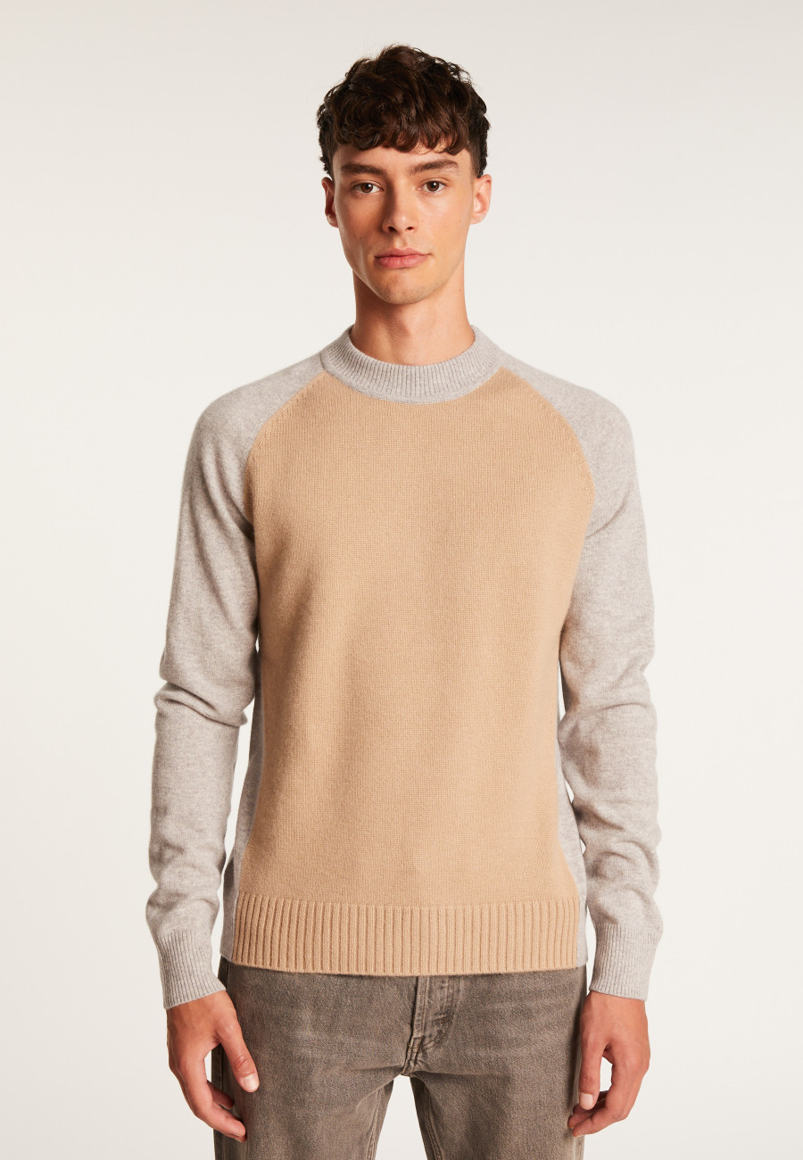 Two-tone cashmere sweater with raglan sleeves - Amalfi