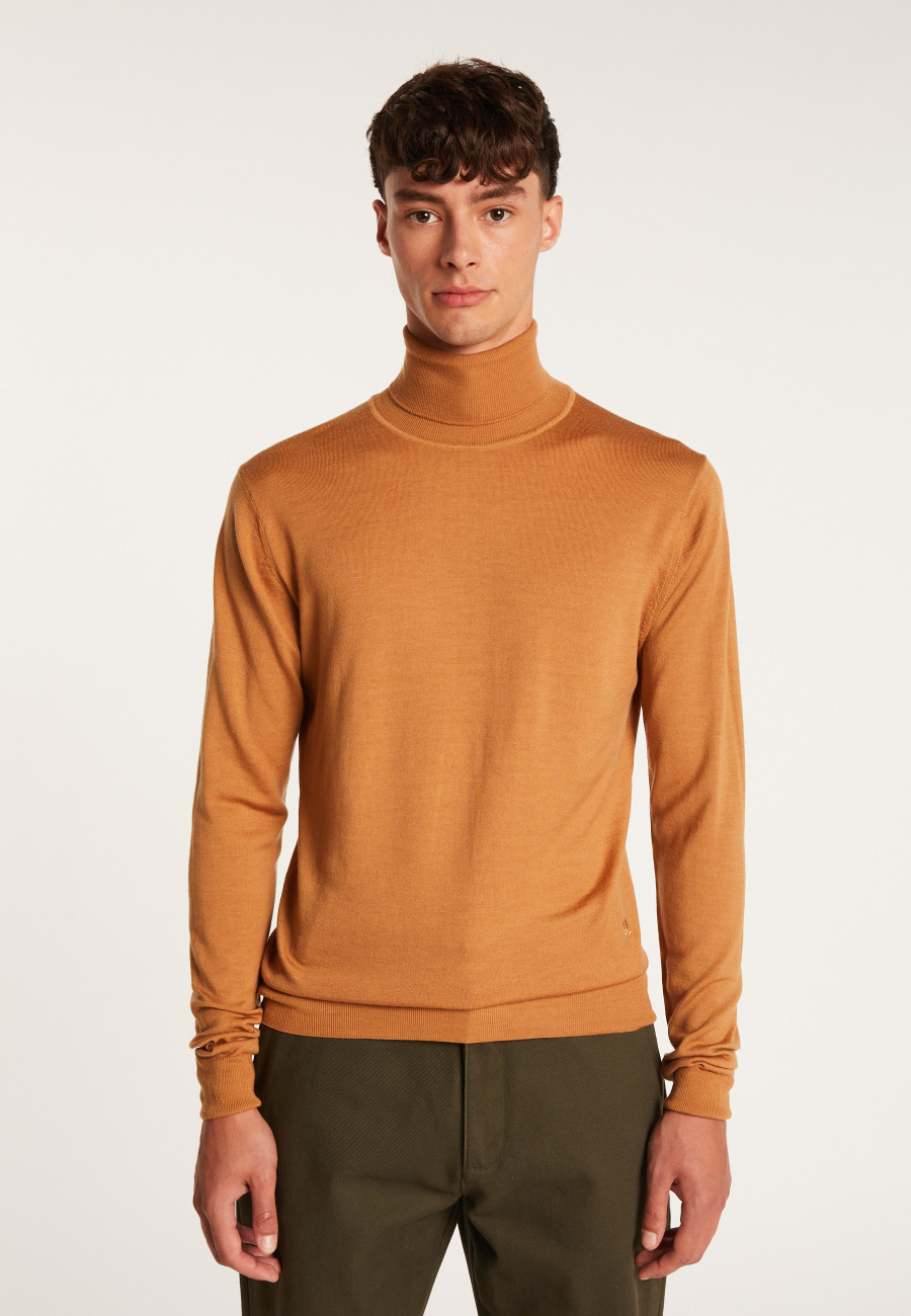 Merino wool turtleneck sweater with logo - Enzo