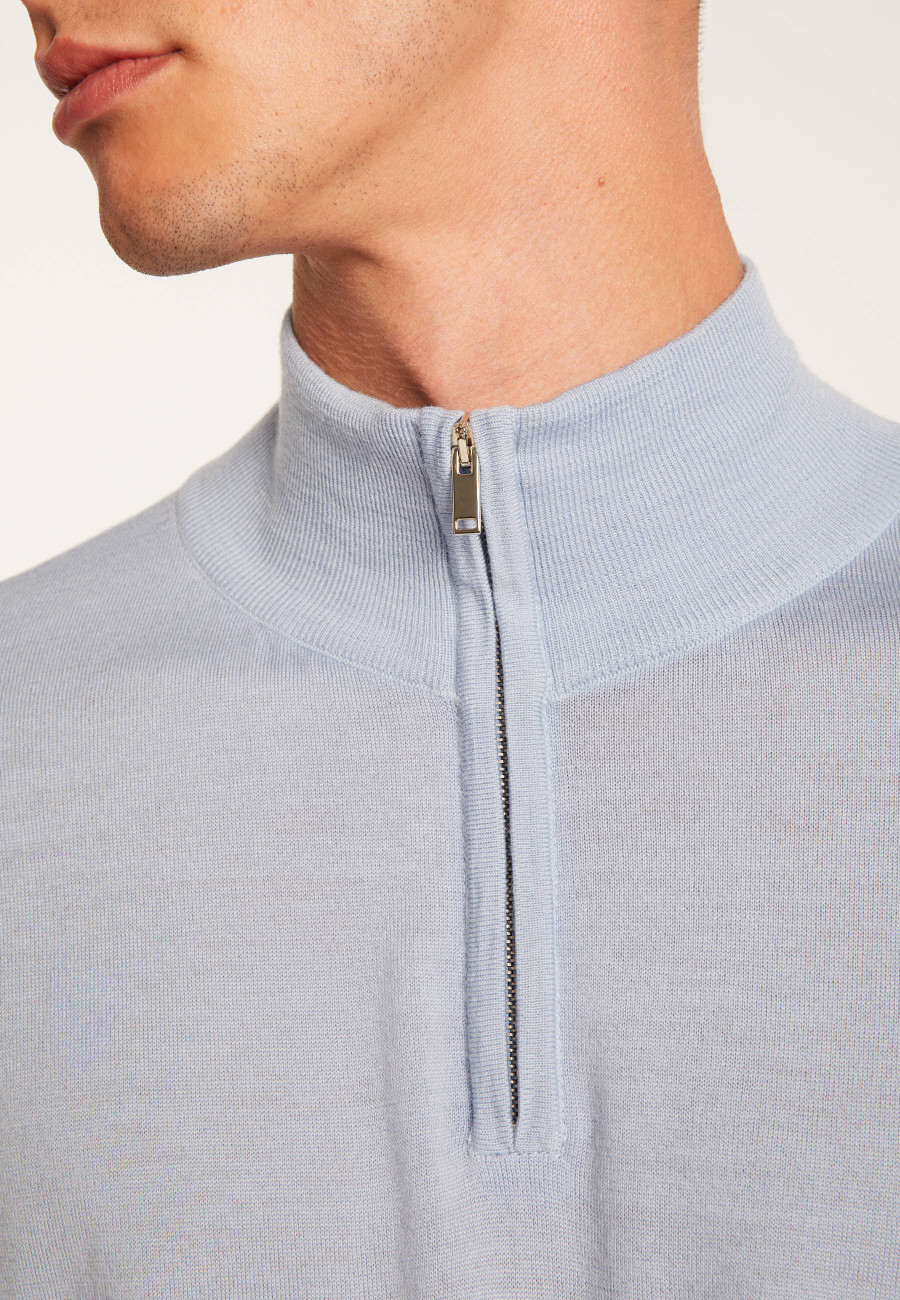 Trucker neck sweater with logo in merino wool - Ryan