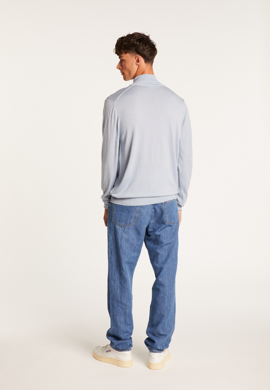 Trucker neck sweater with logo in merino wool - Ryan