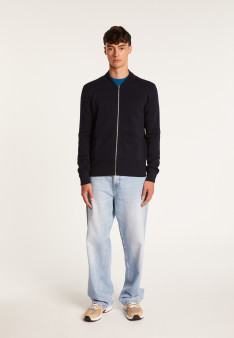 Zipped jacket with pockets in merino wool - Archibald