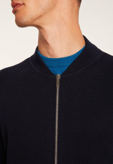 Zipped jacket with pockets in merino wool - Archibald