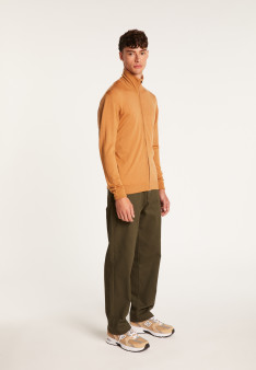 Zipped cardigan with logo in merino wool - Estian
