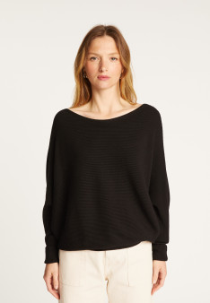 Round neck sweater in technical wool - Ruby