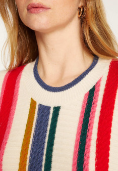 Sleeveless sweater with bayadere stripes - Rosabelle