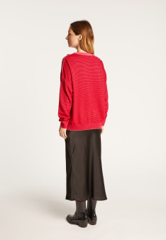 Wool and velvet sweater with shoulder buttons - Rochelle