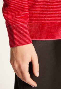 Wool and velvet sweater with shoulder buttons - Rochelle