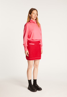 Short skirt in wool and velvet - Regina