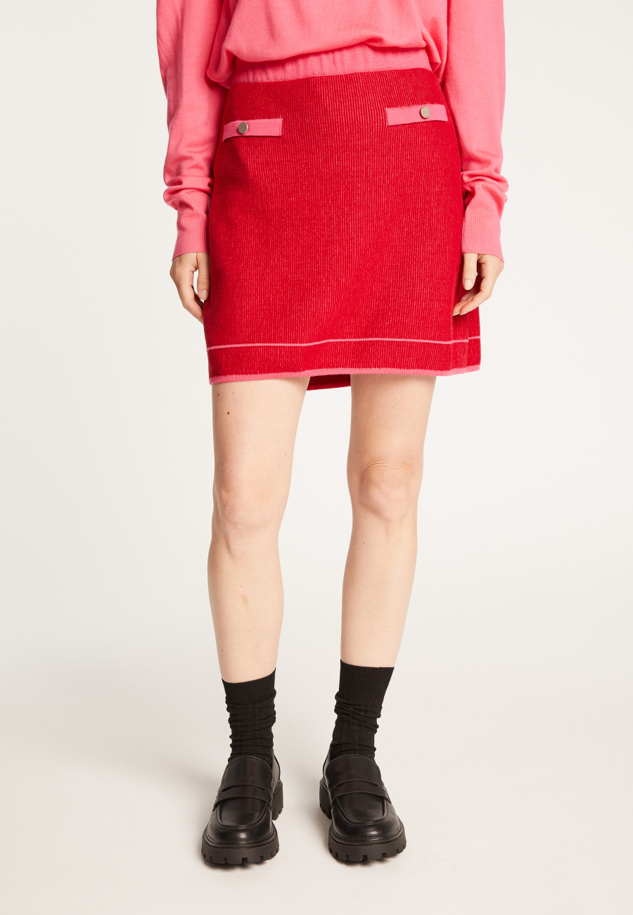 Short skirt in wool and velvet - Regina