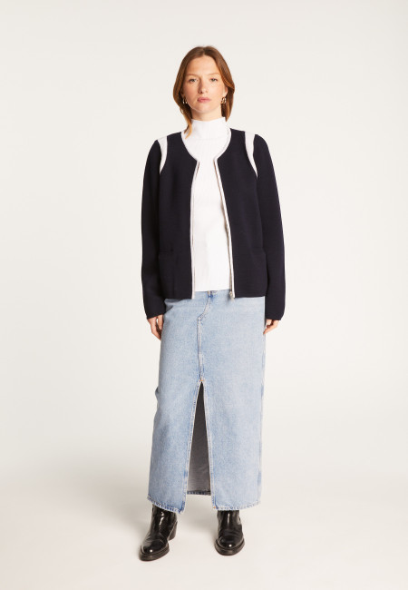 Zipped jacket in merino wool - Reine