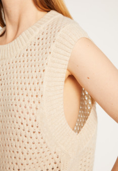 Sleeveless wool and cashmere sweater - Raven