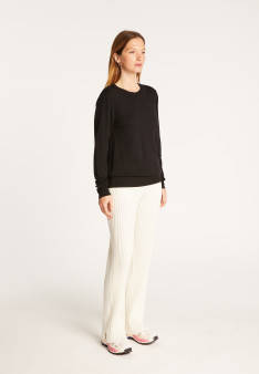 Round neck merino wool sweater - Asena