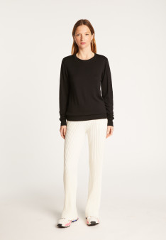 Round neck merino wool sweater - Asena